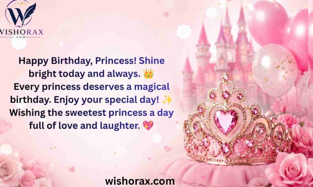 Short Princess Birthday Quotes for Cards & Captions